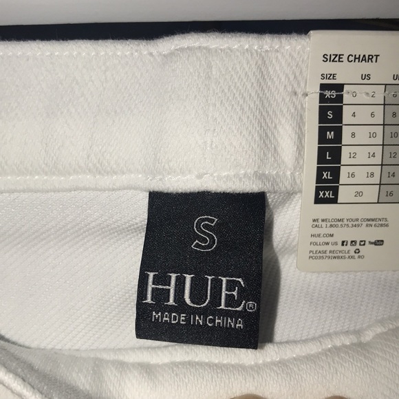 HUE Original Denim Leggings Essential Jeggings Stretch Mid-Rise In White BNWT - Picture 12 of 15